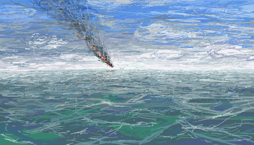Plane Crashing Into The Pacific Ocean