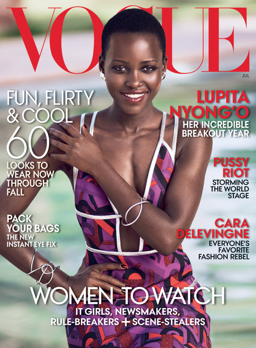 Lupita Nyong’o on the cover of Vogue, July 2014. SHUT IT DOWN!(via Black Girls Talking & Vogue)