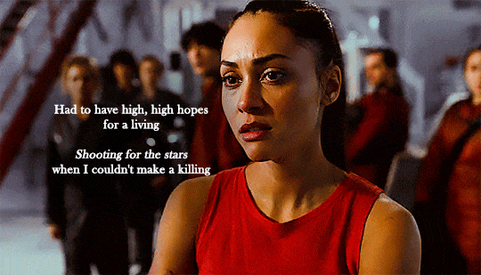 laufire:Stayup on that rise and never come down. [Caption: gifs of various Raven scenes (bragging ab