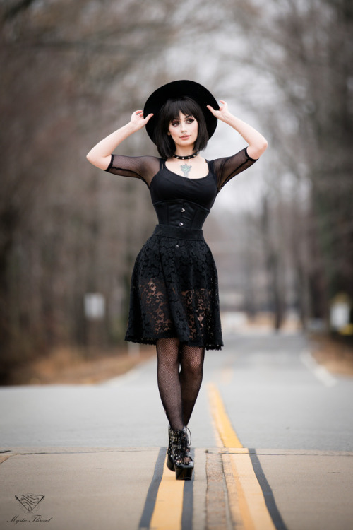 mysticthread:  Black lace gothic transparent high waist closs short skirt by  Mystic Thread - www.my