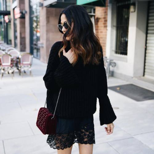 zafulfashion: @discodaydream in our  Bell Sleeve Chunky Sweater &lt;&lt;Find it here&am