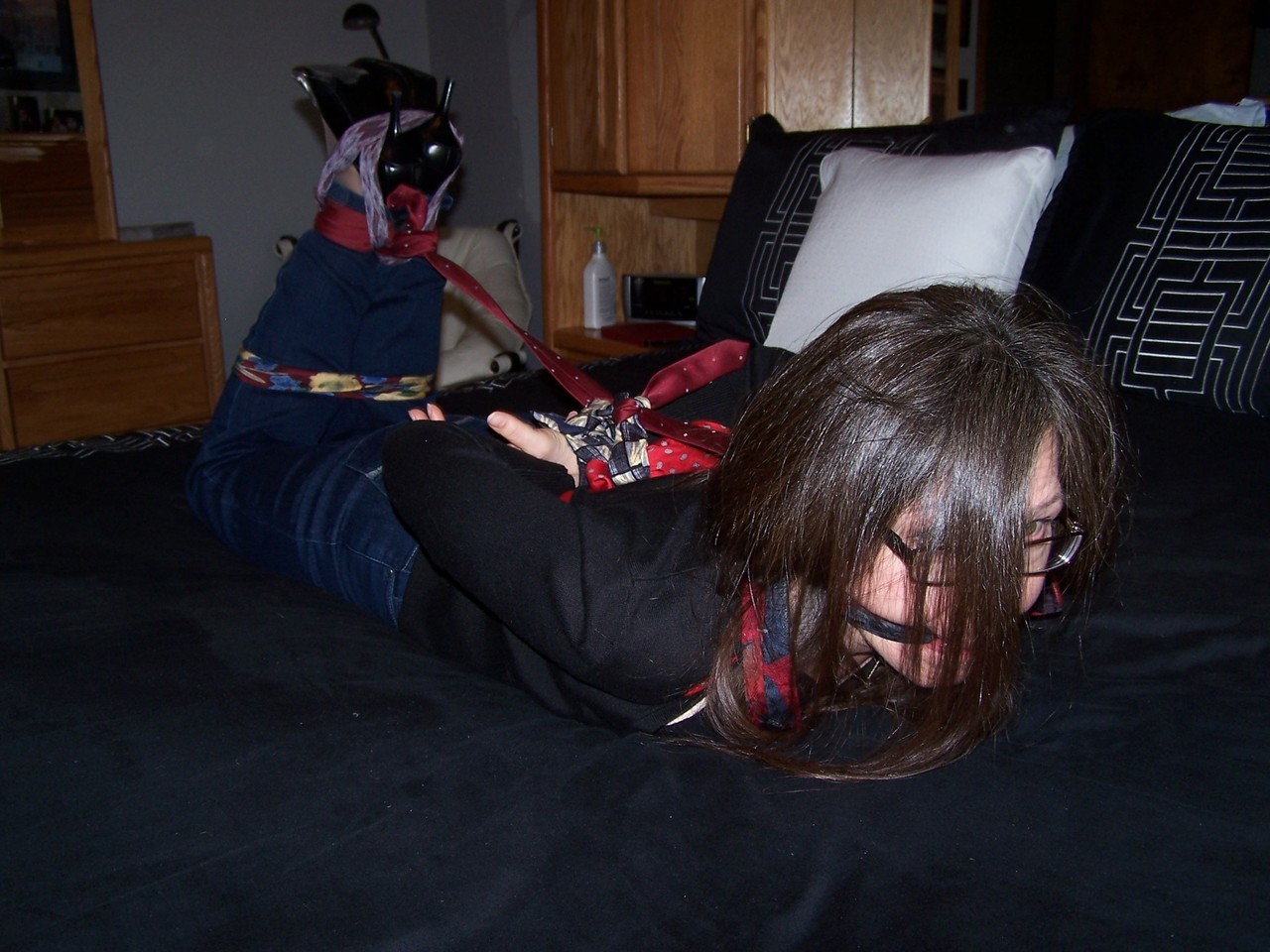 stealthbinder: He found my drawer full of scarves and put them to a better use.
