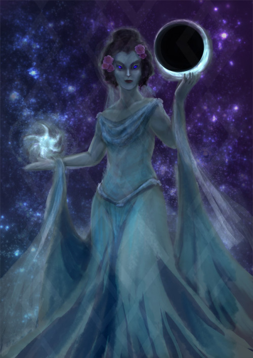sinilakki:A sketch of Azura, Queen of Dawn and Dusk.