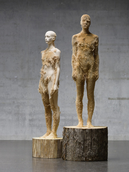 wood-yeah:  Wood Yeah: Phenomenal wood carvings by Italian sculptor Aaron Demetz . Part of an upcoming exhibition titled “Tainted” at the Gazelli Art House in London.  Working in wood, Demetz uses this material to highlight both the harmony and