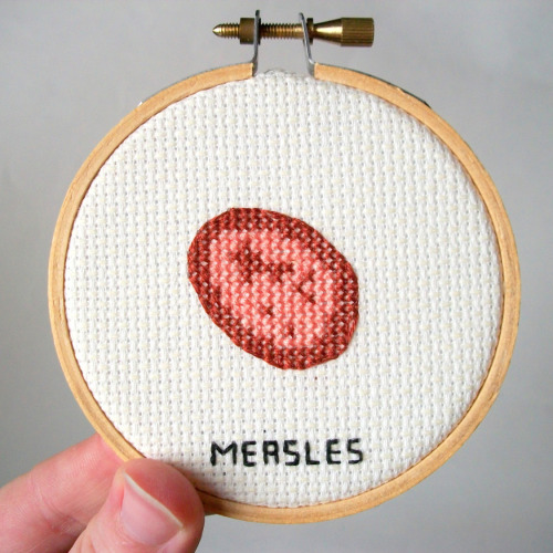 nevver:Cross-stitched MicrobesBlack Plague – if you’re looking for Yersinia Pestis, 