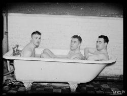 weirdvintage:  Everton footballers in the bath after training, taken by George W Roper for the Daily Herald, 1938 (via National Media Museum UK)