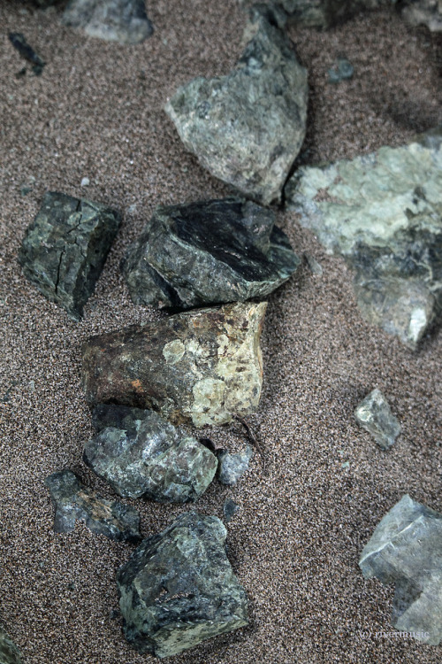 Angular chunks of dusky-green serpentinite and beach sands, Port Orford, Oregon Coastriverwindphotog