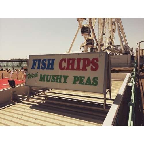 #brighton #fishandchips #mushypeas