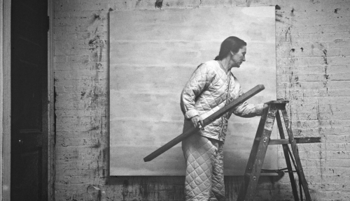 Alexander Liberman (photograph), Agnes Martin with Level and Ladder, 1960 [Photography Archive, Gett