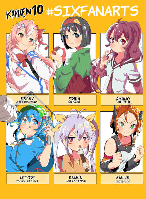 I did Sixfanarts challenge with 6 girls from 6 different series that are really fun to draw! Thank y