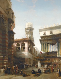 classic-art:Bazaar of the Coppersmith’s, CairoDavid Roberts, 1842
