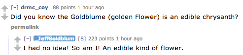 now-in-glorious-technicolor: Some of my favourite posts from Jeff Goldblum’s Reddit