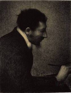 Portrait of Edmond-François Aman-Jean, 1883, Georges Seurat