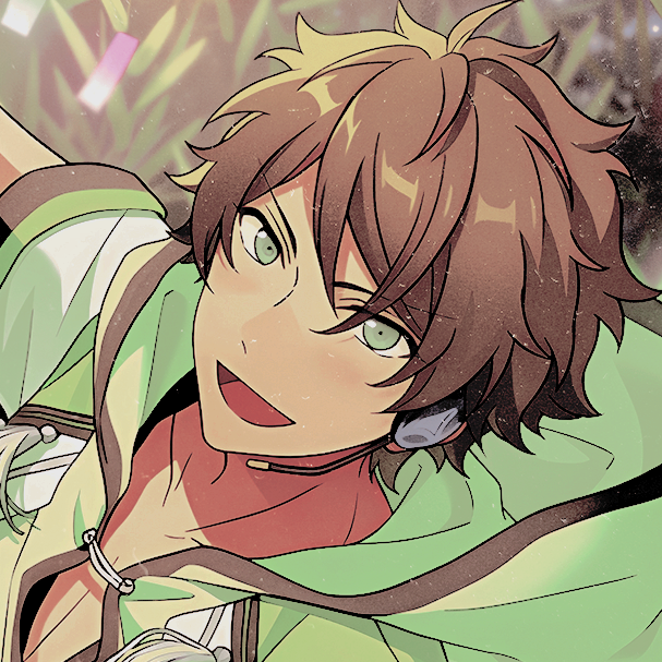 607x607 icon of card "Tanabata Awakening" featuring character Takamine Midori from Ensemble Stars! Edited with a green colouring PSD (Venus by Lu & unknown other) and complimented by a dust texture.