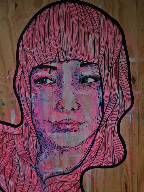 Contain Ya’self I had a lot of fun painting this portrait of queer porn icon Courtney Trouble.