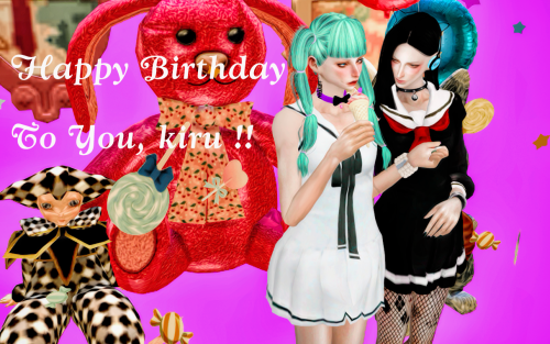 mixki-sim4:Happy Birthday Kiru~Thanks to all cc creatorsClothes - @junara-sims <3 , @zaumaAcc - @