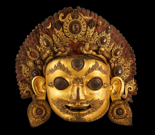 historyarchaeologyartefacts:Bhairava, the Wrathful Form of Shiva, 16th century, Nepal. [3913x3405]So