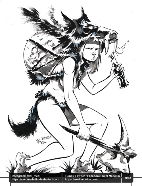 Daily drawing 24 apr 2022Wolf girl