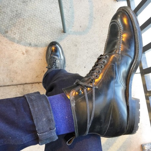 Alden Black Shell Cordovan Indy Boots #tankers #blackshellcordovan #selvedge #aldenarmy #indyboots