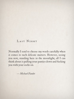 darlingirl:  Last Night by Michael Faudet