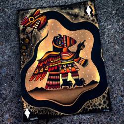 chimugrigio: Under the Andean stars I carry a splinter from the sun. #pachamama #fineart #nativeart #andes #peru #colombia #bolivia #ecuador #sudamerica #painting #watercolor #moche #nazca #inca  This is so beautiful 