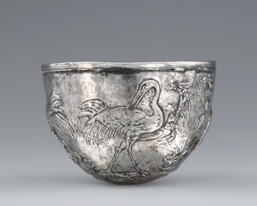 theancientwayoflife:~ Cup with Cranes.Culture: RomanPlace of origin: Alexandria, Egypt Date: ca. 25 