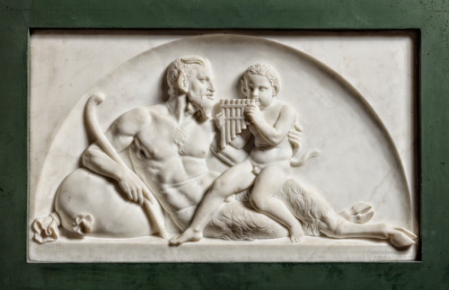 greekromangods: Pan and a Satyr 1831 Bertel Thorvaldsen (1770–1844) Marble Thorvaldsens Museum ** Vi