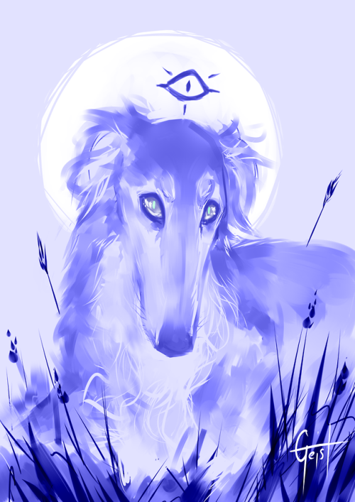 Hello! Sorry for not being active around here in a while. Here, have a sketch of a gentle alien dog 