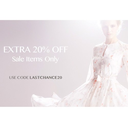 beulahlondon:Extra discount off sale items - enter code LASTCHANCE20 enjoy! X www.beulahlondon.com