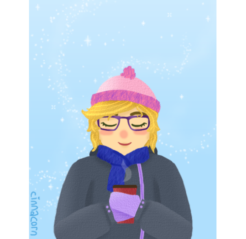 cinnacorn:decided to do some wintery art this evening :3 it’s been a long time since I’ve done a self-portrait so I threw one together lol. this is actually my real winter stuff :D (the coat’s neck is a little different irl tho, and the mitts are actually gloves)
I realised that the thing I hate most about digital art is the lineart, since I’m using a mouse and not a tablet, so I decided to see what I could do without any line art. I think I enjoyed doing it, though I could definitely improve haha
a lot of it was me playing with photoshop textures lol. the background glitter is from the glitter brush set from obsidiandawn.com :3 #original art#self portrait