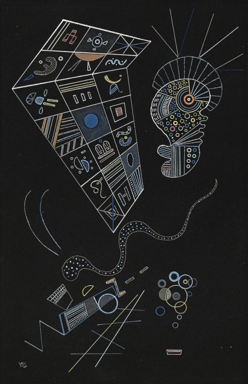 thunderstruck9:Wassily Kandinsky (Russian, 1866-1944), Ohne Titel, 1941. Gouache on black paper laid