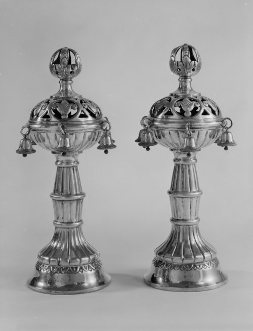 Pair of Torah Finials, 1920s, Brooklyn Museum: Decorative ArtsPair of Torah finials, silver-plated m