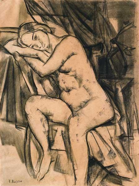 Vera Rockline (Rokhlina) (Russian, 1896-1934)Seated Nude (1920s)