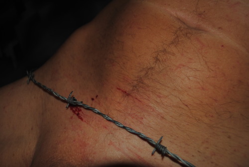 This barbed wire seems to be real sharp.