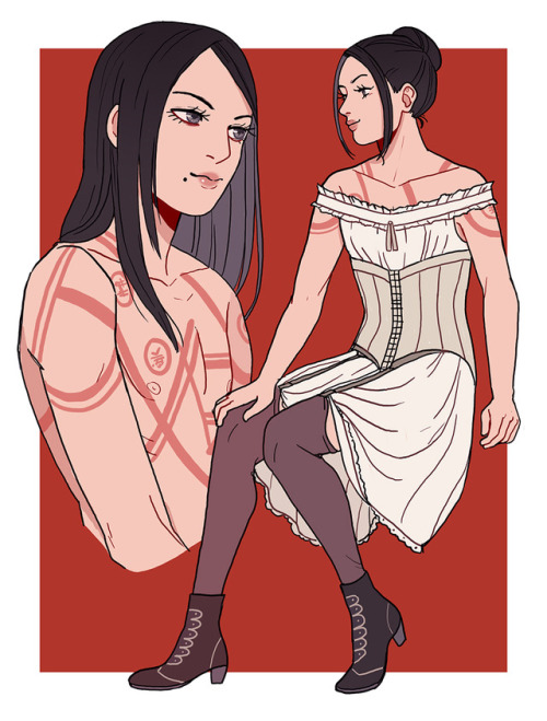 knightofbunnies:ienaga is my favorite GK to draw bc i love her meiji-edwardian goth aesthetic. so uh