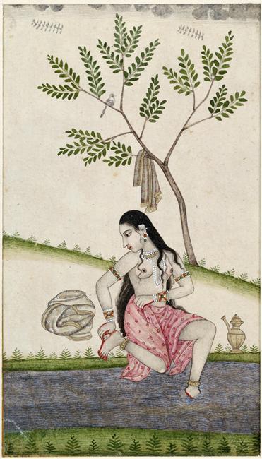 mughalshit:  museeguimet:  Jeune femme indienne se lavant les piedsAnonyme18e siècle,