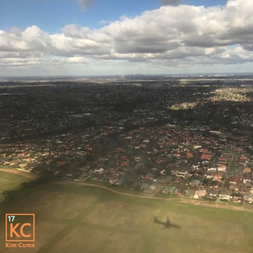 When you get your plane shadow in the shot with the city skyline! (Lucky me 