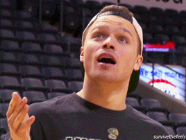 survivethefeels: bo horvat makes half-court shot + max domi cannot believe it.