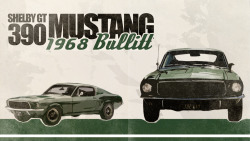 murchudesigns:  One of my all time favourite films and by far my favourite car EVER. This is a vintage poster for the Ford Mustang used in the movie ‘Bullitt’ starring Steve McQueen. 