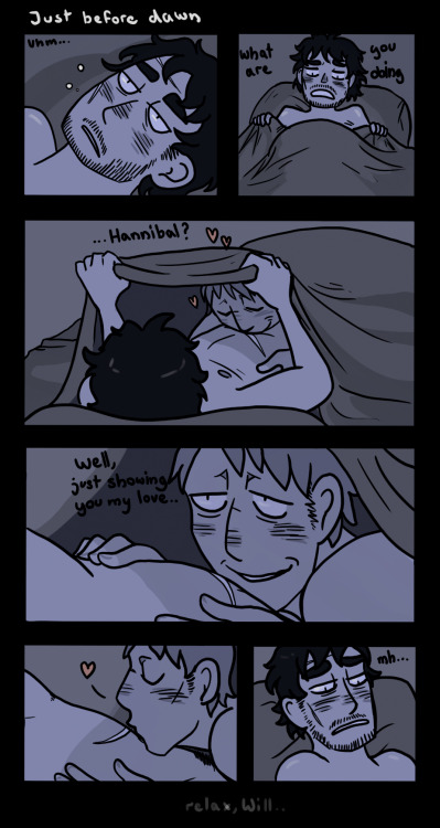 starstripper:  Hannibal surprising Will with love in the middle of the night The first of a few silly comics about the domestic life of Hannibal and Will 