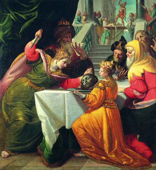 Herodias Presented with the Head of the Baptist by Salome, Andrea Ansaldo, ca. 1630