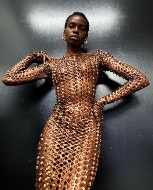 CARDI B x TLZFEMME &ldquo;Bronzed Fishnet Dress&rdquo;1966mag.com