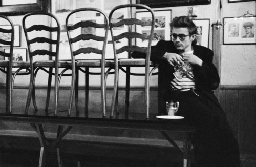 babeimgonnaleaveu: James Dean at Jerry’s Bar on West Fifty Fourth Street, NYC, 1955.