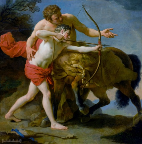  ~The Centaur Chiron Instructing Achilles~ 18th century Louis Jean François Lagrenée (1725–1805) Oil