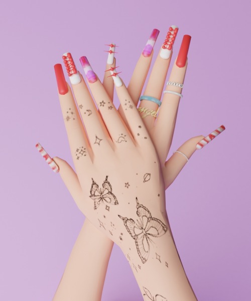 [TINA-SIMS] Symbol Nails Set ♪