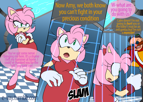 e-vay:  Boom!Baby Chapter 9: CRISIS!!! Eggman decides to commandeer this comic. Oh yeah, and Amy. *A/N: The quote is by Robert Louis Stevenson; Also I realized a little too late that cubot’s text is hard to read. My bad. Previous: [x]