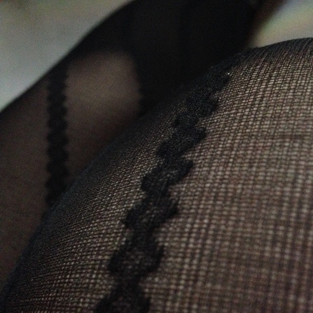 hoseb4bros:  #Closeup of today’s layered #tights black #sheer #pantyhose over brown