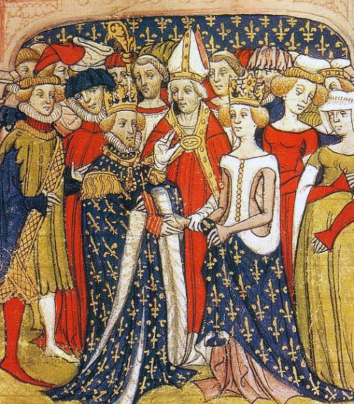 Mariage of Marie de Brabant and King Philip III of France from the Chroniques de France ou de Saint 
