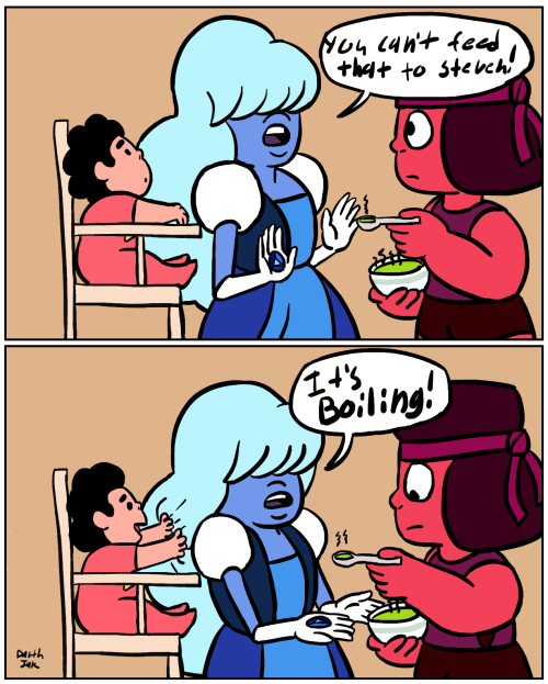 darthjak: Ruby and Sapphire baby sit Steven!