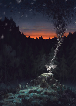 awesomedigitalart:  The Mothman Clearing